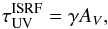\appendix \setcounter{section}{1} \begin{equation} \tau_{\rm UV}^{\rm ISRF} = \gamma A_V, \end{equation}