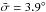 \hbox{$\bar{\sigma}=3.9^{\circ}$}
