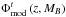 \hbox{$\Phi^t_{\rm mod}\,(z,M_B)$}