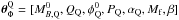 \hbox{$\boldsymbol{\theta}^{\rm Q}_{\Phi} = [M^{0}_{B,{\rm Q}}, Q_{\rm Q}, \phi^0_{\rm Q}, P_{\rm Q}, \alpha_{\rm Q}, M_{\rm f}, \beta]$}