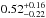 \hbox{$0.52^{+0.16}_{-0.22}$}