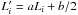 \hbox{$L_i^\prime = a L_i + b/2$}