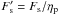 \hbox{$F'_{\rm s} = F_{\rm s}/\eta_{\rm p}$}