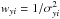 \hbox{$w_{yi}=1/\sigma^2_{yi}$}