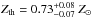 \hbox{$Z_{\rm th}=0.73^{+0.08}_{-0.07}~{Z}_{\odot}$}