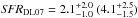 \hbox{${\it SFR}_{\text{DL07}}=2.1^{+2.0}_{-1.0}~(4.1^{+2.5}_{-1.5})$}