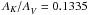 \hbox{$\Ak/\Av = 0.1335$}