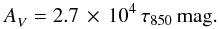 \begin{equation} \Av = 2.7\e{4}\,\tauk\magn. \end{equation}
