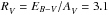 \hbox{$\Rv = \Ebv/\Av = 3.1$}