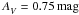 \hbox{$\Av = 0.75\magn$}