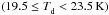 \hbox{$(19.5 \le \Td < 23.5\K)$}
