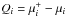 \hbox{$Q_i=\mu_i^+-\mu_i$}