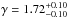 \hbox{$\gamma=1.72{}_{-0.10}^{+0.10}$}