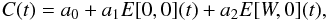 \begin{equation} C(t)=a_0+a_1 E[0,0](t)+a_2 E[W,0](t), \label{simplemod} \end{equation}