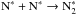 \hbox{${\rm N^*} + {\rm N^*} \rightarrow {\rm N_2^*}$}