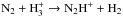 \hbox{${\rm N_2} + \hthree \rightarrow \diaz + \htwo$}
