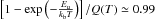 \hbox{$\left[1-\exp\left(-\frac{E_\mathrm{u}}{k_\mathrm{b}T}\right)\right]/Q(T) \simeq 0.99$}