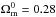 \hbox{$\Omega_{\rm m}^0=0.28$}