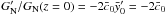 \hbox{$G_{\rm N}'/G_{\rm N} (z=0) = -2 \bar c_0 \y'_0 = -2 \bar c_0$}
