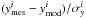 \hbox{$(y^{i}_{\rm mes} - y^{i}_{\rm mod})/\sigma^{i}_y$}