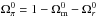 \hbox{$\Omega_{\pi}^0 = 1 - \Omega_{\rm m}^0 - \Omega_r^0$}