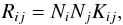 \appendix \setcounter{section}{1} \begin{equation} R_{ij} = N_i N_j K_{ij}, \end{equation}