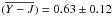 \hbox{$(\overline{Y-J}) = 0.63 \pm 0.12$}
