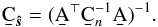 \begin{eqnarray} \b{C}_\bh{s} = (\b{A}^\T \b{C}_{n}^{-1} \b{A})^{-1}. \end{eqnarray}