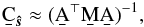 \begin{eqnarray} \b{C}_\bh{s} \approx (\AtNA)^{-1}, \end{eqnarray}