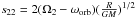 \hbox{$s_{22}=2(\Omega_{2}-\omega_{\rm orb})(\frac{R}{GM})^{1/2}$}