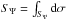 \hbox{$S_{\Psi}=\int_{S_{\Psi}} {\rm d}\sigma$}