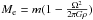 \hbox{$M_{\rm e}=m(1-\frac{\Omega^{2}}{2\pi G\rho})$}