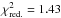 \hbox{$\chi ^2_{\rm red.}=1.43$}