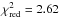 \hbox{$\chi ^2_{\rm red}=2.62$}