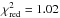 \hbox{$\chi ^2_{\rm red}=1.02$}