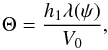 \begin{equation} \Theta = \frac{h_1\lambda(\psi)}{V_0} , \label{eq:5.8} \end{equation}
