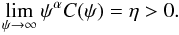\begin{equation} \lim_{\psi \to \infty} \psi^{\alpha} C(\psi) = \eta >0 . \label{eq:SL_definition} \end{equation}