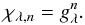 \begin{equation} \chi_{\lambda,n} = g_\lambda^n. \end{equation}