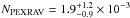 \hbox{$N_{\mathrm {PEXRAV}} = 1.9^{+1.2}_{-0.9} \times 10^{-3}$}