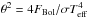 \hbox{$\theta^2=4F_{\rm Bol}/\sigma T^4_{\rm eff}$}