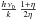 \hbox{$ \frac{h \, \nu_0}{k} \, \frac{1+\eta}{2 \eta} $}