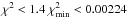 \hbox{$\chi^2 < 1.4~\chi^2_{\rm min} < 0.00224$}