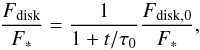 \appendix \setcounter{section}{5} \begin{equation} \frac{F_{\rm disk}}{F_{\ast}} = \frac{1}{1+t/\tau_0} \frac{F_{\rm disk,0}}{F_{\ast}},\label{eq:flux_evo_ori} \end{equation}