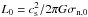 \hbox{$L_{0} = c_{\rm s}^{2}/2\pi G \sigma_{\rm n,0}$}