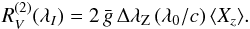 \begin{equation} \R{2}{V}=2\,\bar g\,\Zeeman\,(\lambda_0/c)\,\xover. \label{eq:xover} \end{equation}