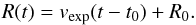 \begin{equation} R(t) = v_{\mathrm{exp}}(t-t_0) + R_0. \label{eq:radius} \end{equation}