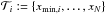 \hbox{$ \mathcal{T}_i := \{x_{\mathrm{min},i},\ldots,x_{N}\}$}