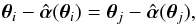 \begin{equation} \vc\theta_i-\hat{\vc\alpha}(\vc\theta_i) =\vc\theta_j-\hat{\vc\alpha}(\vc\theta_j), \label{eq:tahat} \end{equation}