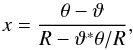 \appendix \setcounter{section}{1} \begin{equation} x=\frac{\theta-\vt}{R-\vt^* \theta/R}, \label{eq:contrans} \end{equation}