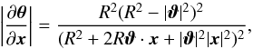\appendix \setcounter{section}{1} \begin{equation} \abs{ \frac{\partial \vc\theta}{\partial \vc x}} =\frac{R^2 (R^2-|\vc\vt|^2)^2}{(R^2+2 R \vc\vt\cdot\vc x+|\vc\vt|^2 |\vc x|^2)^2}, \end{equation}